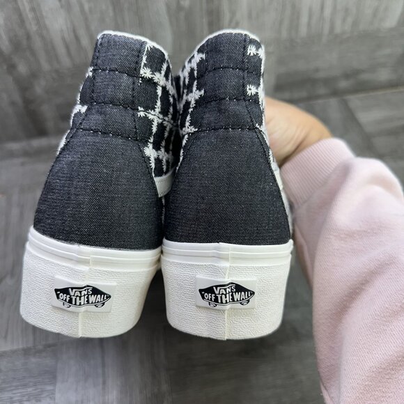 Vans Tapered Sk8-Hi Women's size 9.5 Dark Grey Denim Stacked Shoes - Picture 6 of 8